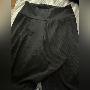 Black flared leggings